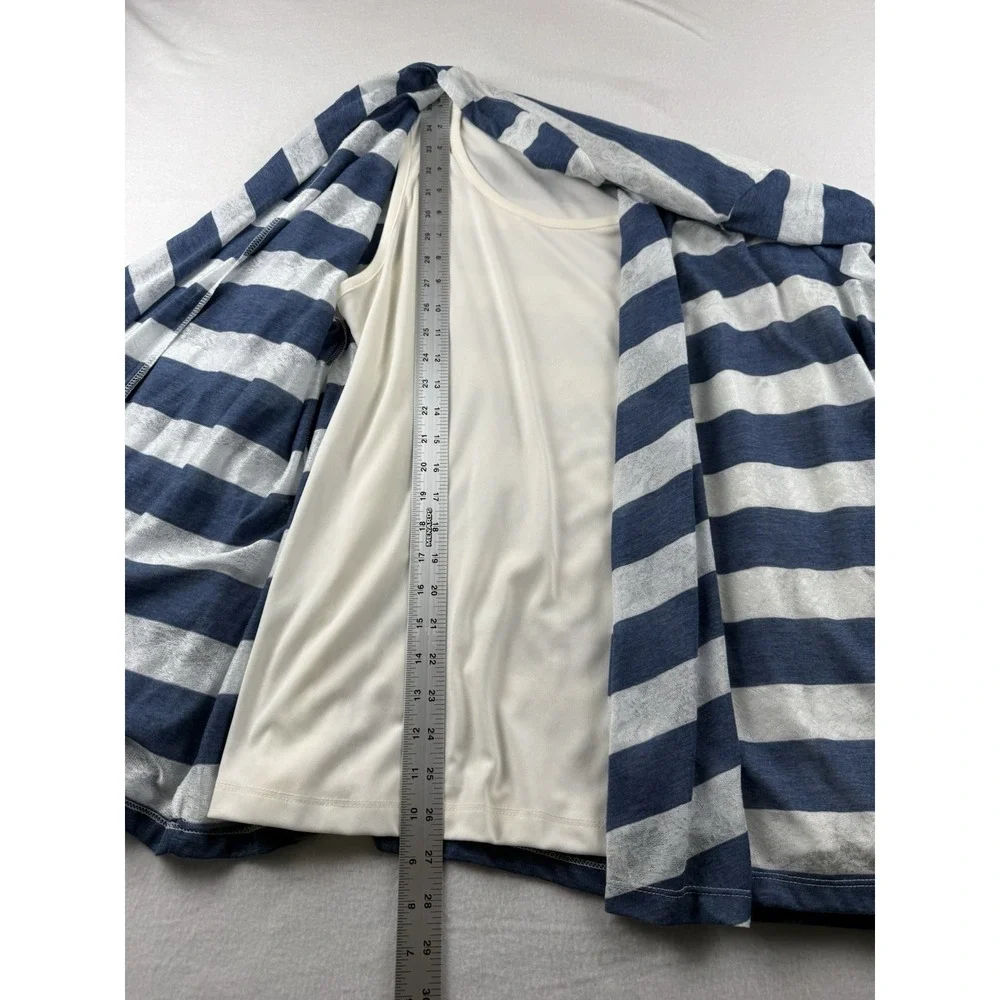 Sag Harbor Open Front Nautical Cardigan With Matching Tank Layer Set NWT Size XL